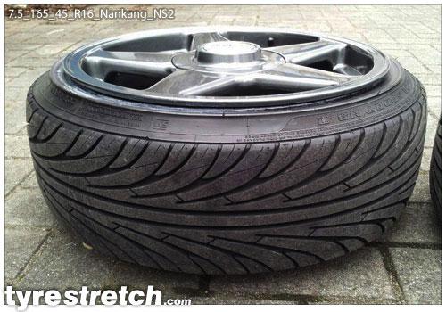 An example of tyre stretch: 165/45 R16 on 7.5J – NANKANG