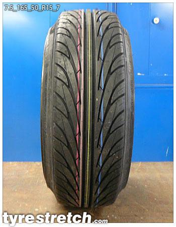 An example of tyre stretch: 165/50 R15 on 7.5J