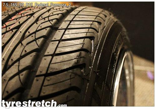 An example of tyre stretch: 165/50 R15 on 7.5J – FEDERAL