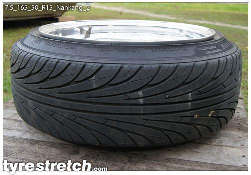 An example of tyre stretch: 165/50 R15 on 7.5J – NANKANG