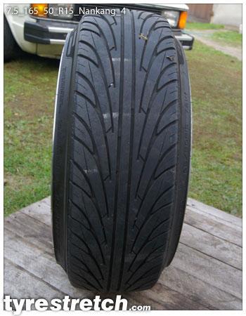 An example of tyre stretch: 165/50 R15 on 7.5J – NANKANG