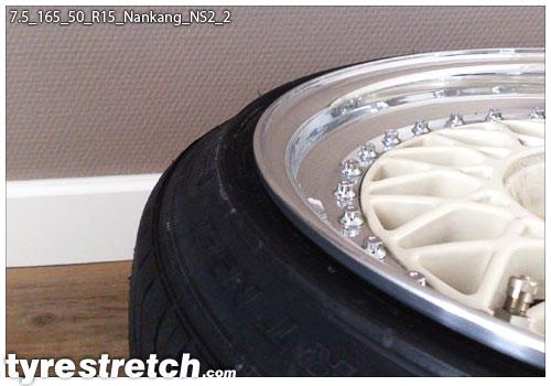 An example of tyre stretch: 165/50 R15 on 7.5J – NANKANG
