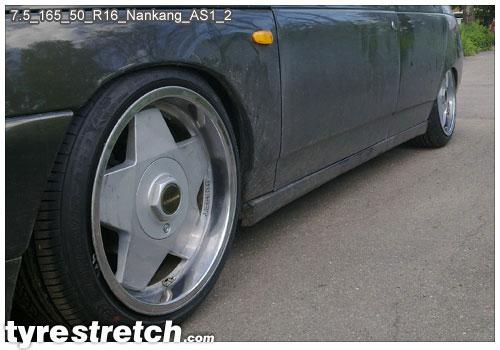 An example of tyre stretch: 165/50 R16 on 7.5J – NANKANG