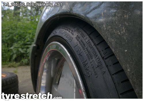An example of tyre stretch: 165/50 R16 on 7.5J – NANKANG