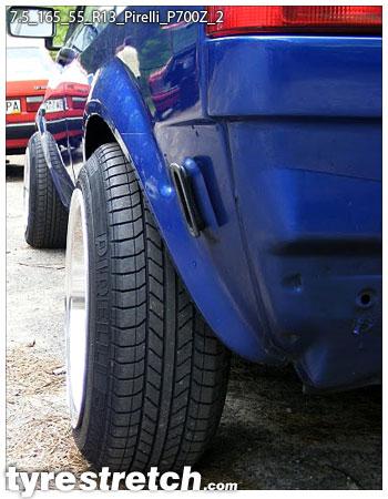 An example of tyre stretch: 165/55 R13 on 7.5J – PIRELLI