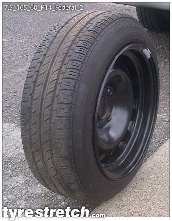 An example of tyre stretch: 165/60 R14 on 7.5J – FEDERAL