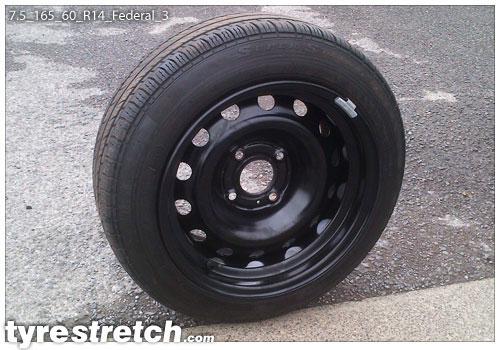 An example of tyre stretch: 165/60 R14 on 7.5J – FEDERAL