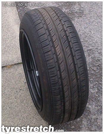 An example of tyre stretch: 165/60 R14 on 7.5J – FEDERAL