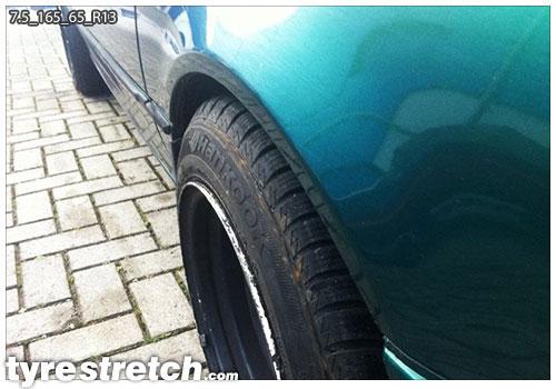 An example of tyre stretch: 165/65 R13 on 7.5J