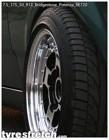 An example of tyre stretch: 175/50 R13 on 7.5J – BRIDGESTONE