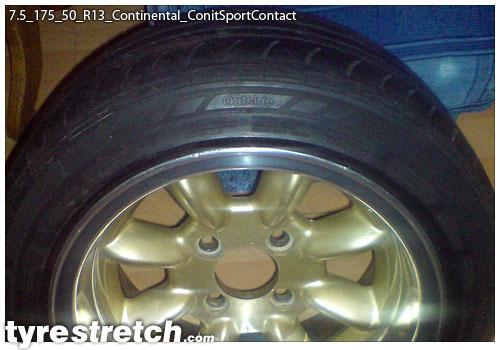 An example of tyre stretch: 175/50 R13 on 7.5J – CONTINENTAL