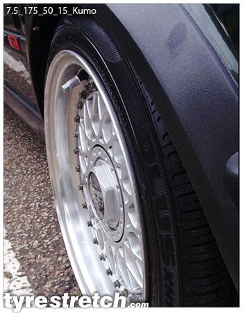 An example of tyre stretch: 175/50 R15 on 7.5J – KUMHO