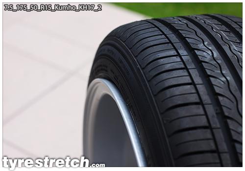 An example of tyre stretch: 175/50 R15 on 7.5J – KUMHO