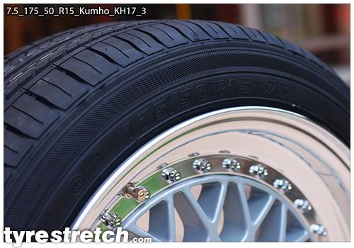 An example of tyre stretch: 175/50 R15 on 7.5J – KUMHO