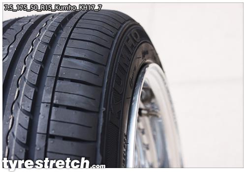 An example of tyre stretch: 175/50 R15 on 7.5J – KUMHO