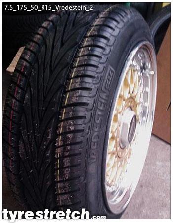 An example of tyre stretch: 175/50 R15 on 7.5J – VREDESTEIN