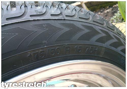 An example of tyre stretch: 175/50 R15 on 7.5J – VREDESTEIN