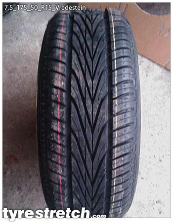 An example of tyre stretch: 175/50 R15 on 7.5J – VREDESTEIN