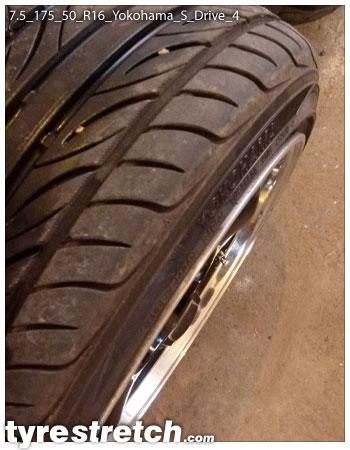 An example of tyre stretch: 175/50 R16 on 7.5J – YOKOHAMA