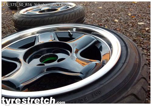 An example of tyre stretch: 175/50 R16 on 7.5J – YOKOHAMA