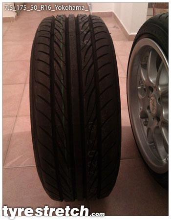 An example of tyre stretch: 175/50 R16 on 7.5J – YOKOHAMA