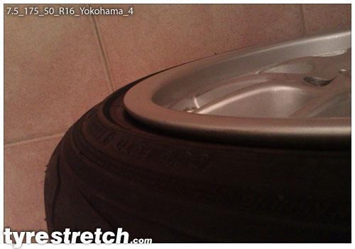 An example of tyre stretch: 175/50 R16 on 7.5J – YOKOHAMA