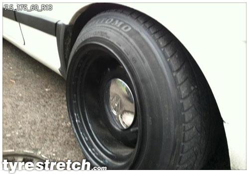 An example of tyre stretch: 175/60 R13 on 7.5J