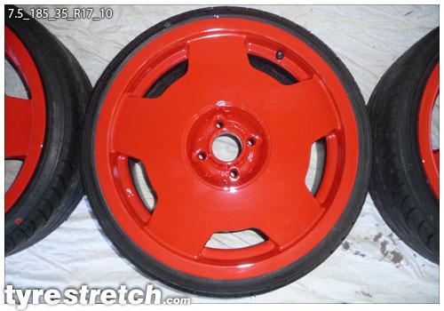 An example of tyre stretch: 185/35 R17 on 7.5J