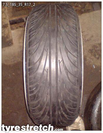 An example of tyre stretch: 185/35 R17 on 7.5J