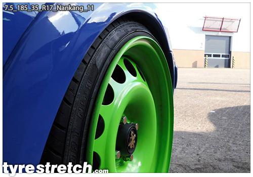 An example of tyre stretch: 185/35 R17 on 7.5J – NANKANG