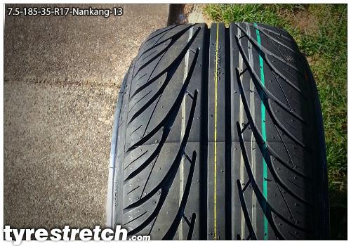An example of tyre stretch: 185/35 R17 on 7.5J – NANKANG