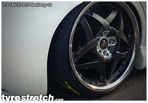An example of tyre stretch: 185/35 R17 on 7.5J – NANKANG