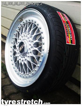 An example of tyre stretch: 185/35 R17 on 7.5J – NANKANG