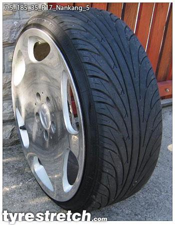 An example of tyre stretch: 185/35 R17 on 7.5J – NANKANG