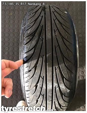 An example of tyre stretch: 185/35 R17 on 7.5J – NANKANG