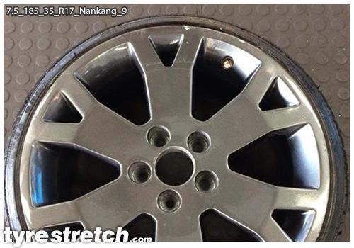 An example of tyre stretch: 185/35 R17 on 7.5J – NANKANG
