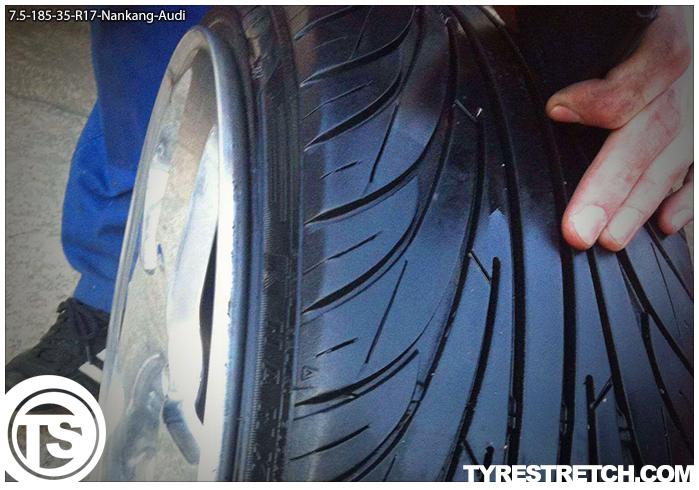 An example of tyre stretch: 185/35 R17 on 7.5J – NANKANG (AUDI)