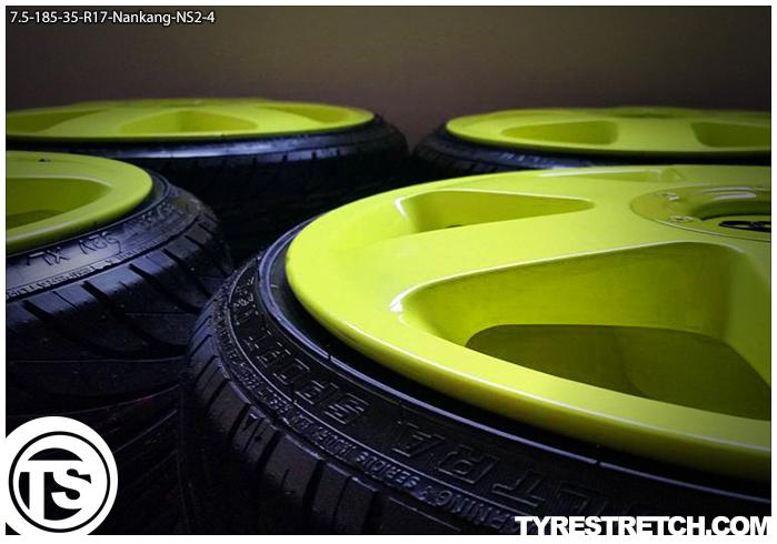 An example of tyre stretch: 185/35 R17 on 7.5J – NANKANG