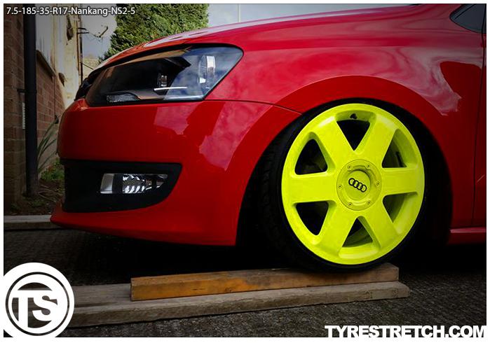 An example of tyre stretch: 185/35 R17 on 7.5J – NANKANG