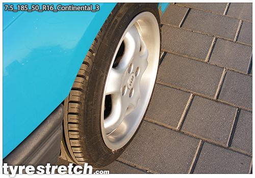 An example of tyre stretch: 185/50 R16 on 7.5J – CONTINENTAL