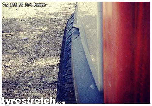 An example of tyre stretch: 185/55 R14 on 7.5J – NEXEN