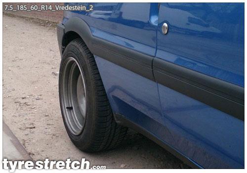 An example of tyre stretch: 185/60 R14 on 7.5J – VREDESTEIN