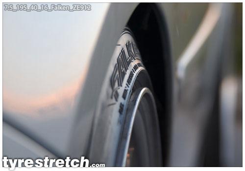 An example of tyre stretch: 195/40 R16 on 7.5J – FALKEN