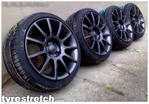 An example of tyre stretch: 195/40 R16 on 7.5J – FALKEN