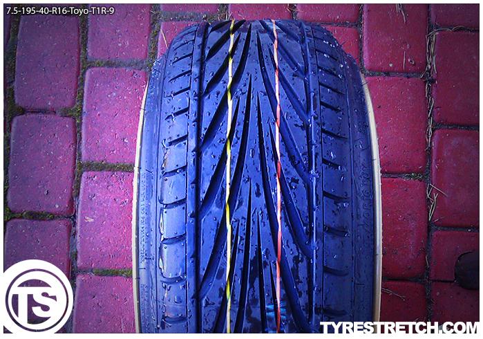 An example of tyre stretch: 195/40 R16 on 7.5J – TOYO