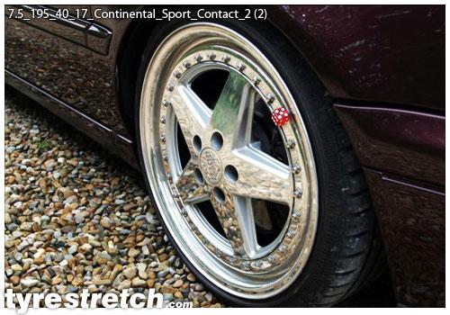 An example of tyre stretch: 195/40 R17 on 7.5J – CONTINENTAL