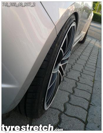 An example of tyre stretch: 195/40 R17 on 7.5J