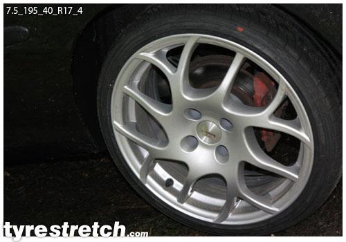 An example of tyre stretch: 195/40 R17 on 7.5J