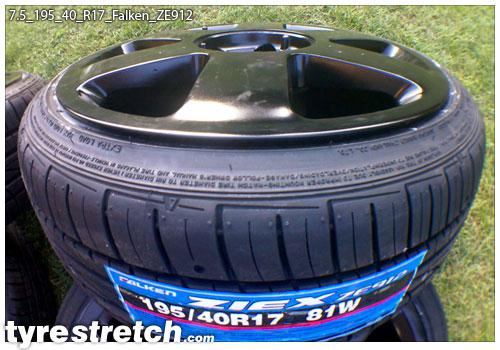 An example of tyre stretch: 195/40 R17 on 7.5J – FALKEN
