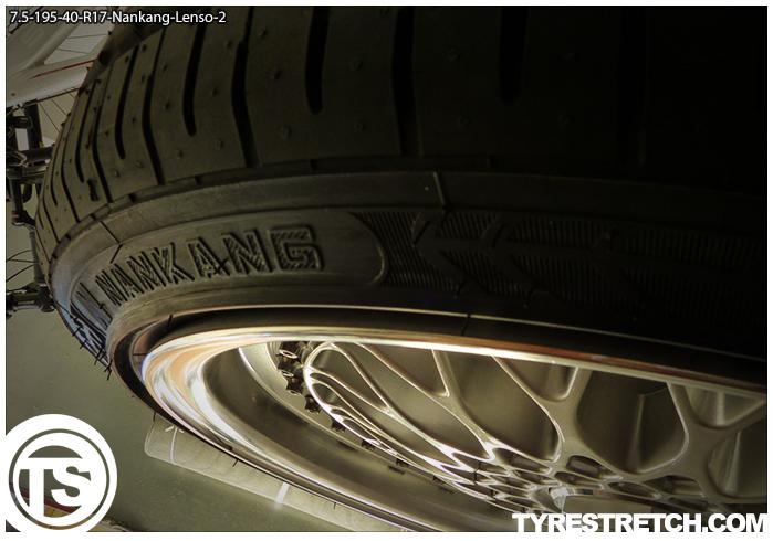 An example of tyre stretch: 195/40 R17 on 7.5J – NANKANG (LENSO)
